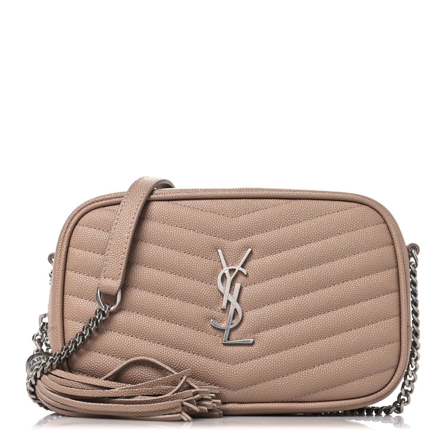 Saint Laurent Grain De Poudre Matelasse Monogram Mini Lou Camera Bag  Gold Sand 1 of 11