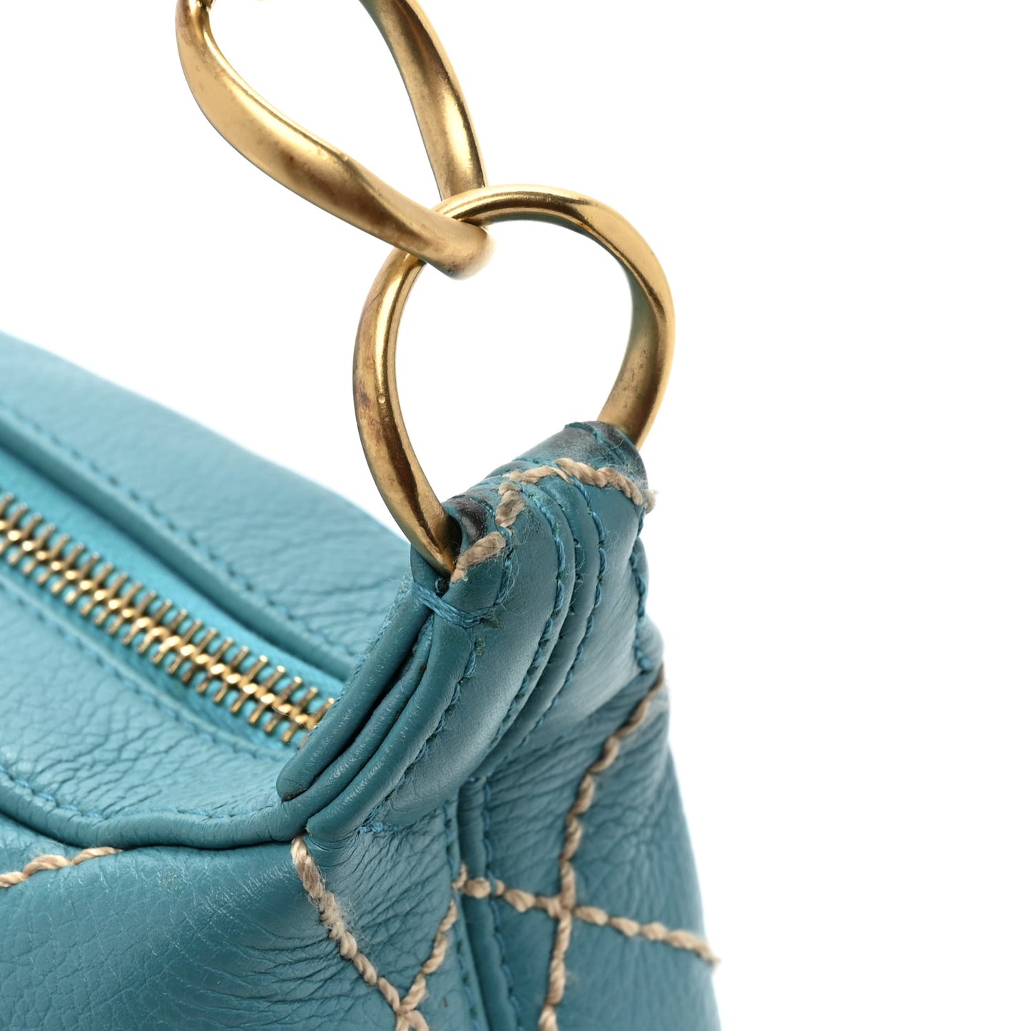 Calfskin Wild Stitch Surpique Hobo Blue