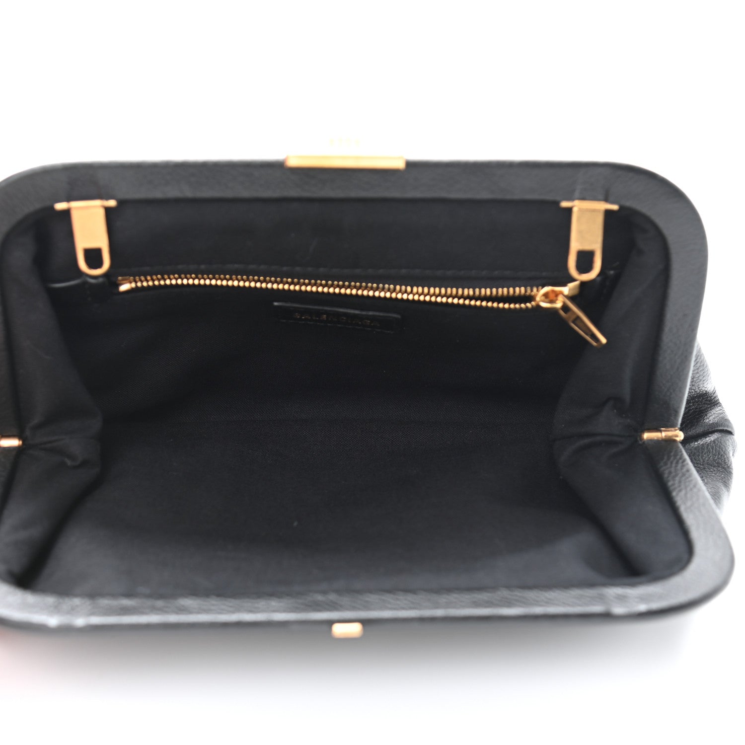 Balenciaga Grained Calfskin Logo Cloud Clutch XS Black 7 of 11