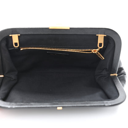 Balenciaga Grained Calfskin Logo Cloud Clutch XS Black 7 of 11