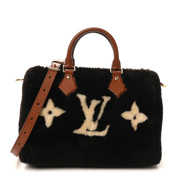 Louis Vuitton Shearling Monogram LV Ski Cozygram Speedy