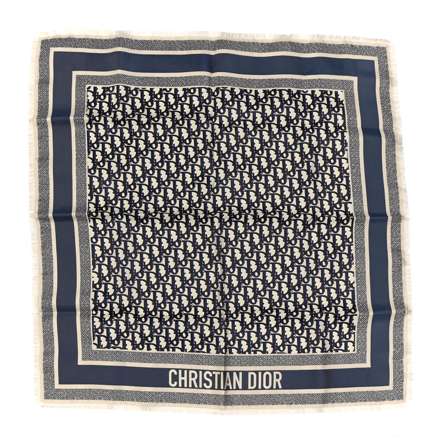 Silk Oblique Scarf Blue