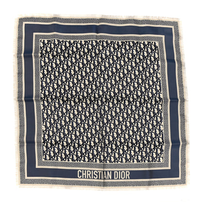 Christian Dior Silk Oblique Scarf Blue 1 of 4