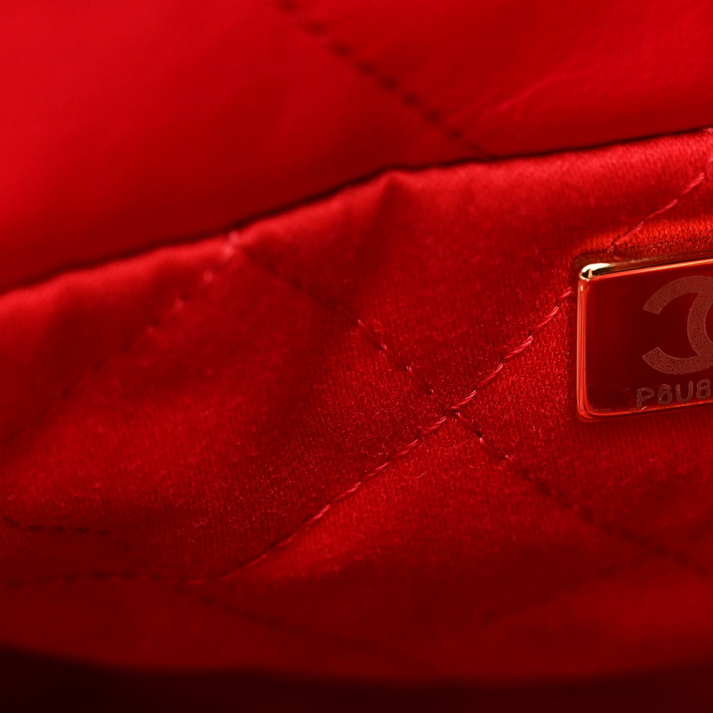 Shiny Calfskin Quilted Small Chanel 22 Red