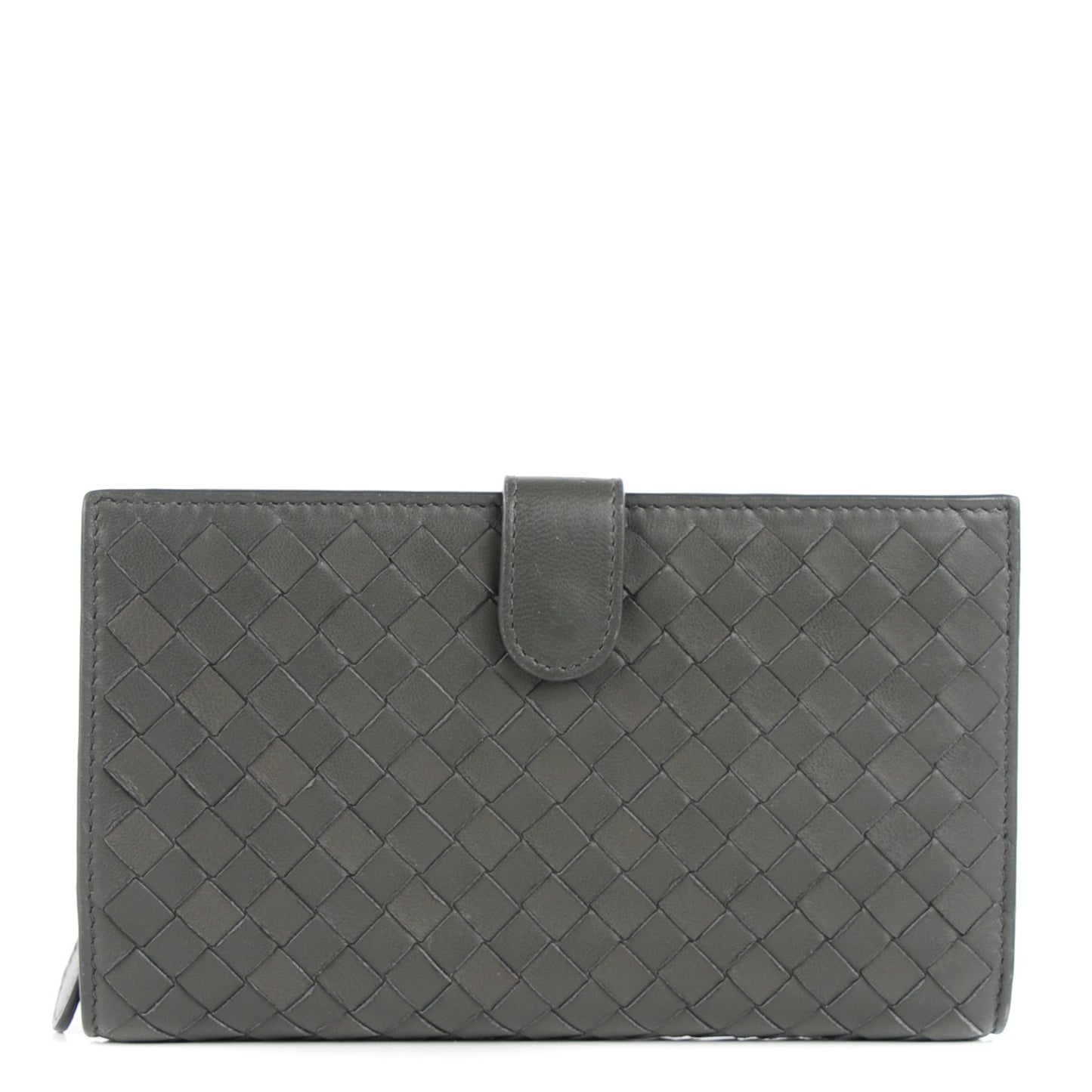 Nappa Intrecciato Continental Wallet Grey