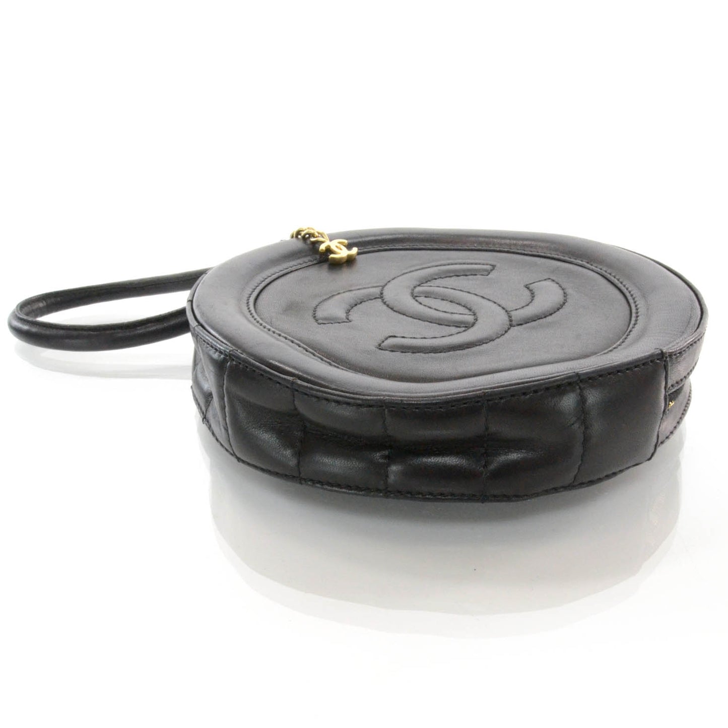 Lambskin Quilted Small CC Wristlet Black