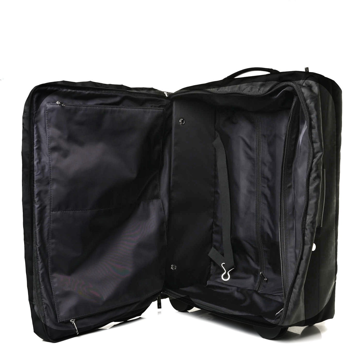 Nylon Travel Trolley Rolling Luggage Black