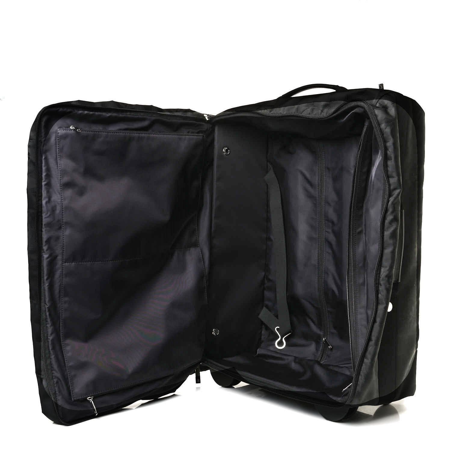 Chanel Nylon Travel Trolley Rolling Luggage Black 5 of 16