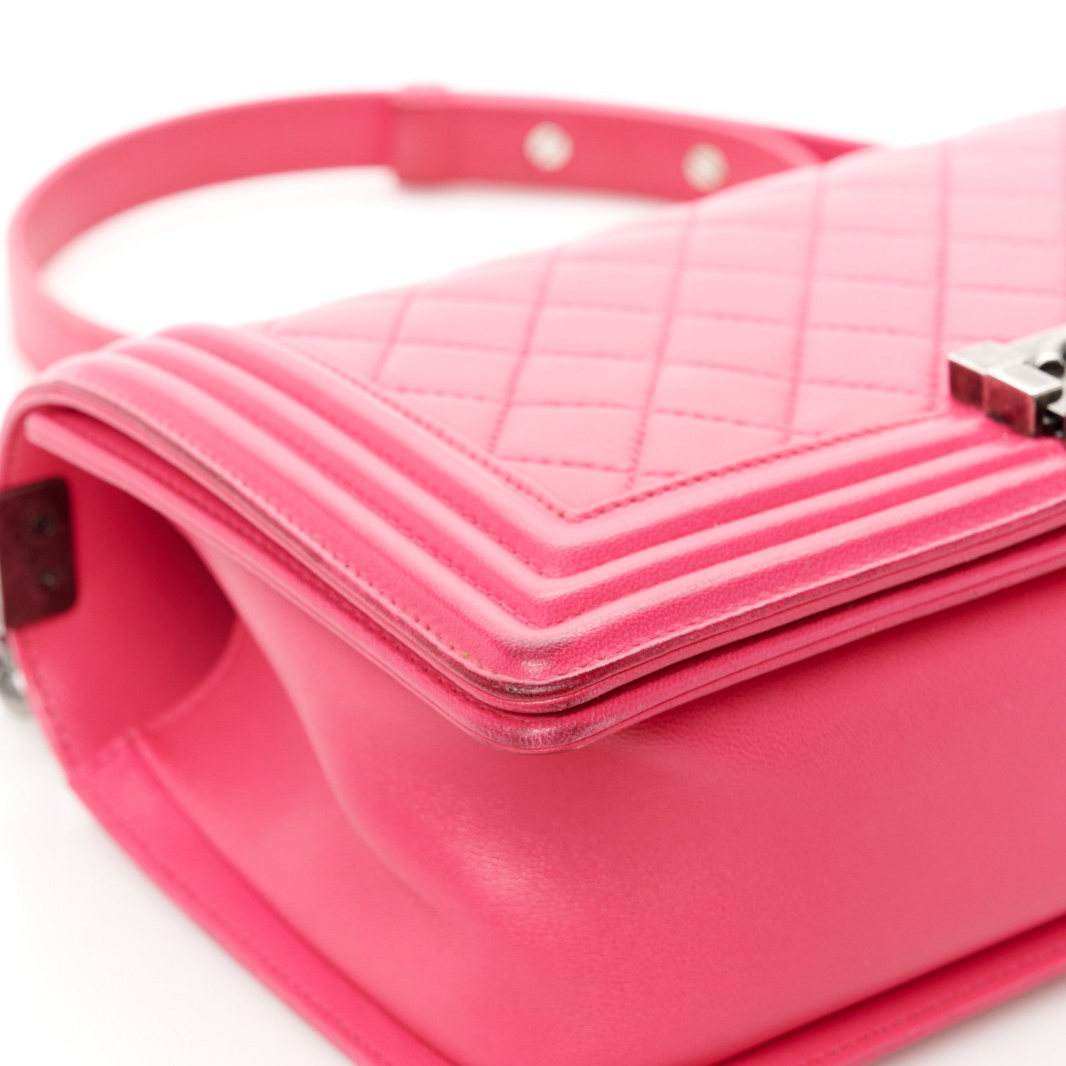 Chanel Calfskin Quilted Medium Boy Flap Pink 13 of 14