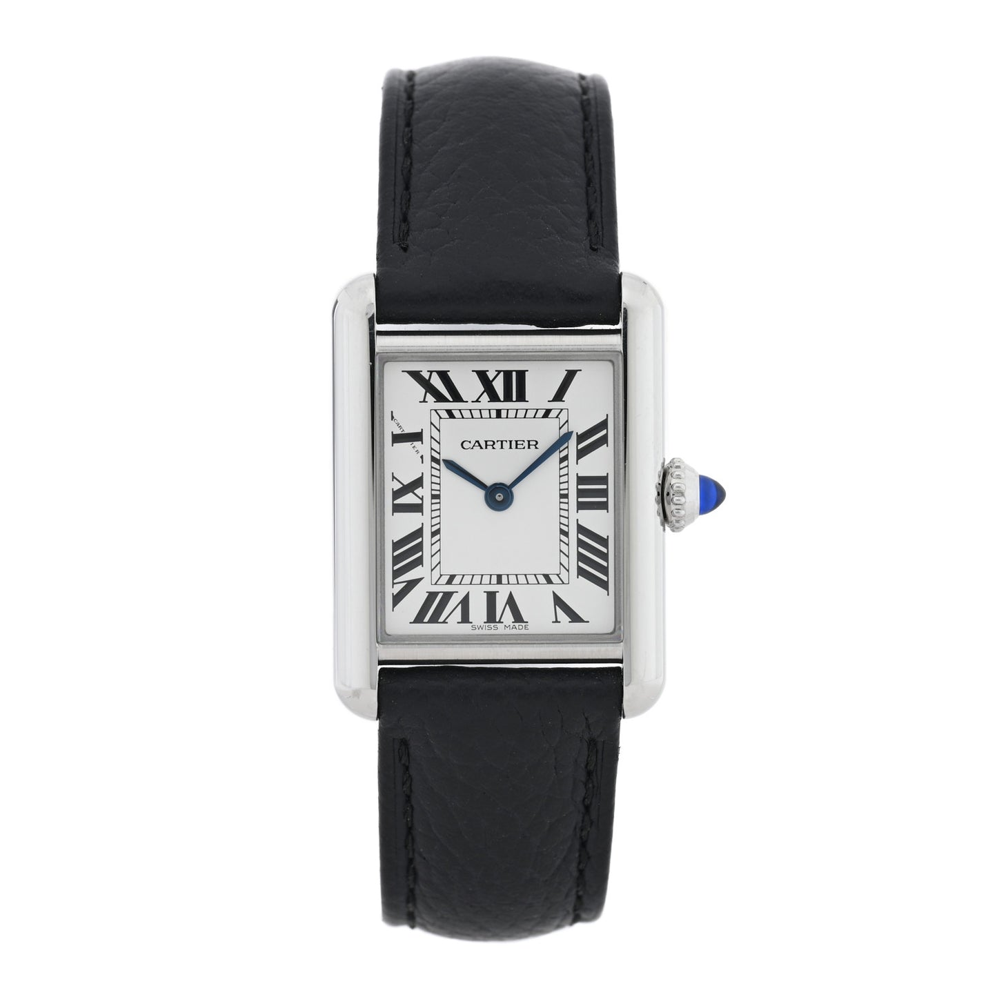 Stainless Steel Calfskin 22mm Must de Cartier Tank Quartz Watch
