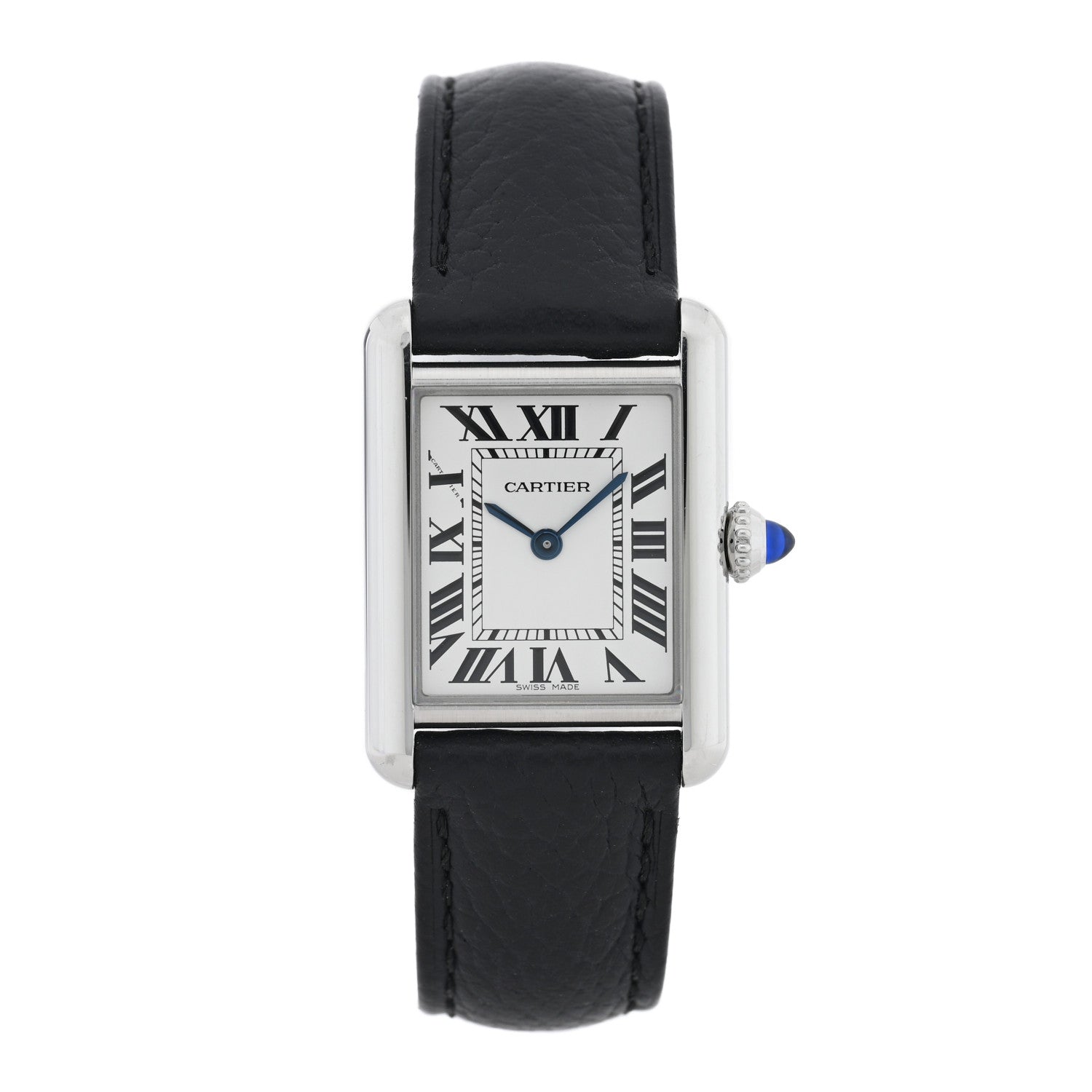 Cartier Stainless Steel Calfskin 22mm Must de Cartier Tank Quartz Watch 1 of 5