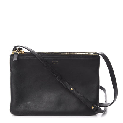 Celine Lambskin Small Trio Crossbody Bag Black 1 of 14