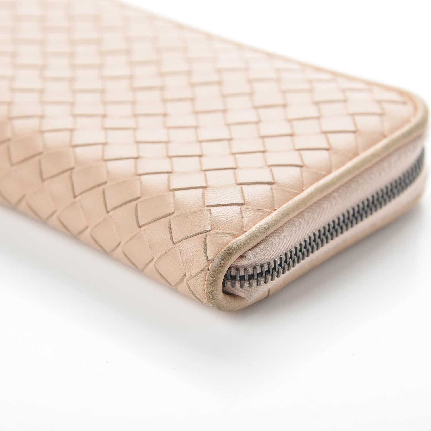 Bottega Veneta Nappa Intrecciato Zip Around Wallet Mink 7 of 13
