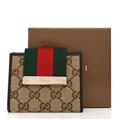 Gucci Monogram Ladies Web French Flap Wallet Dark Brown 8 of 8