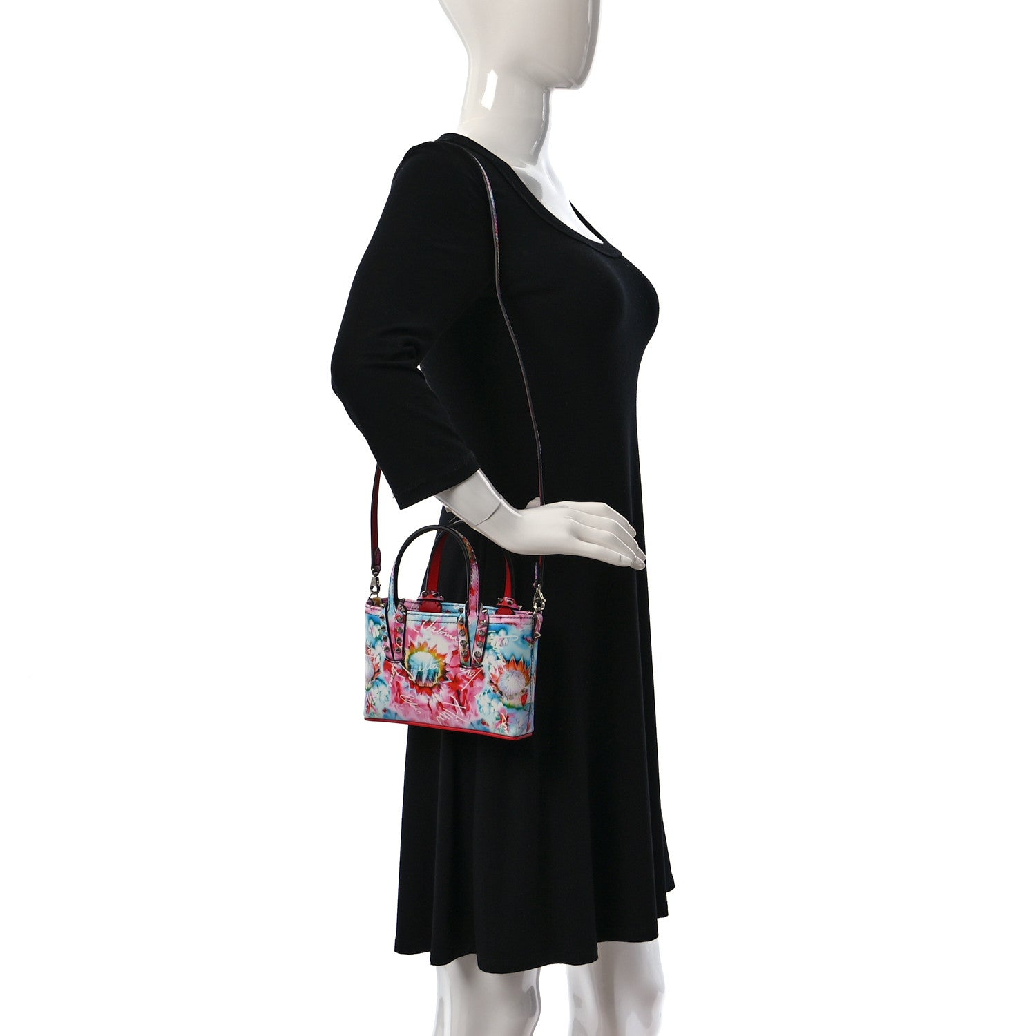 Christian Louboutin Calfskin Celebration Print Nano Cabata Tote Multicolor 2 of 10