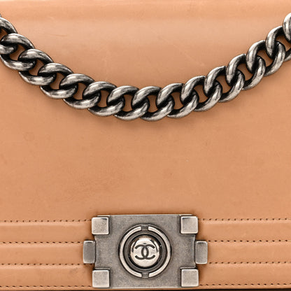 Chanel Glazed Calfskin Medium Boy Flap Dark Beige 8 of 11