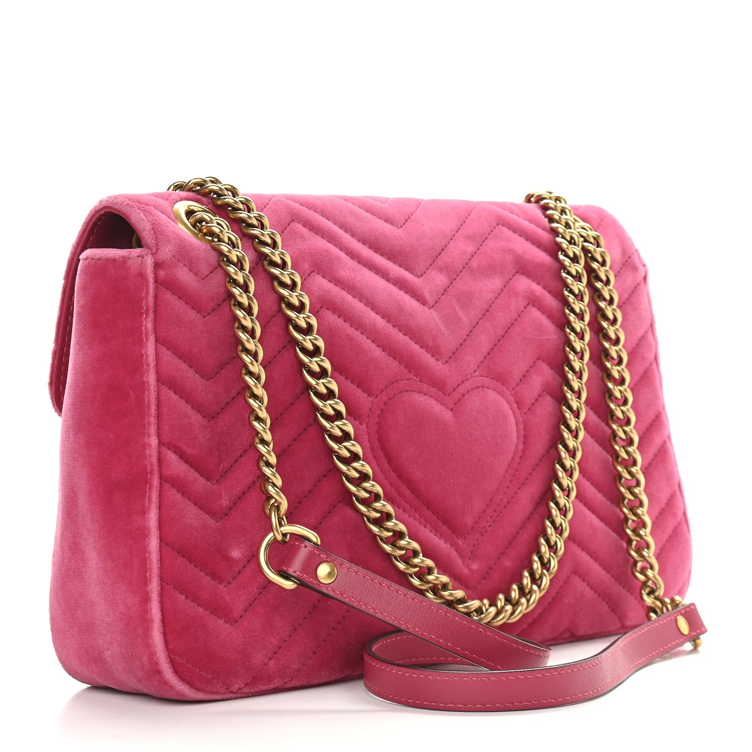 Gucci Velvet Matelasse Blind for Love Embroidered Medium GG Marmont Shoulder Bag Light Raspberry Rose Multicolor 3 of 9
