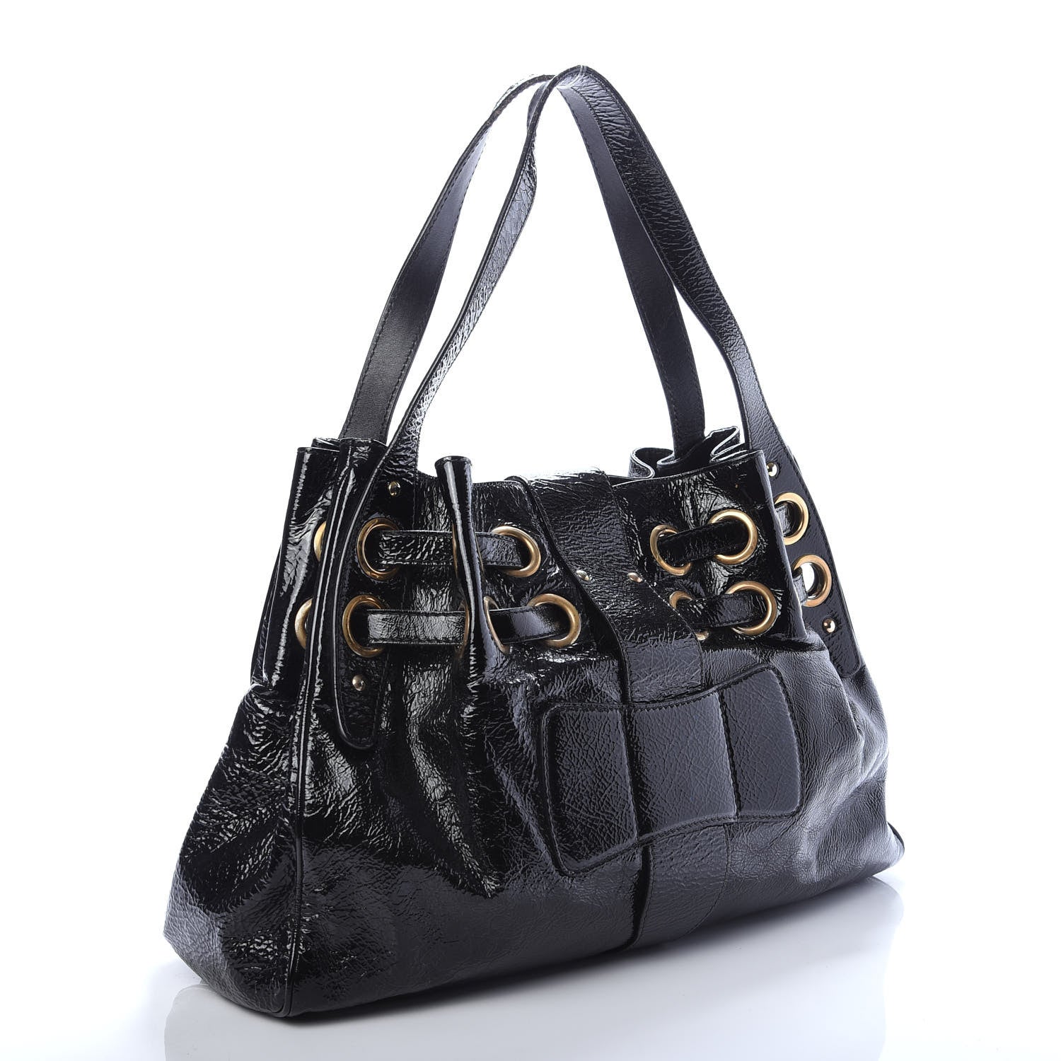 Jimmy Choo Crushed Patent Riki Bag Black 3 of 14