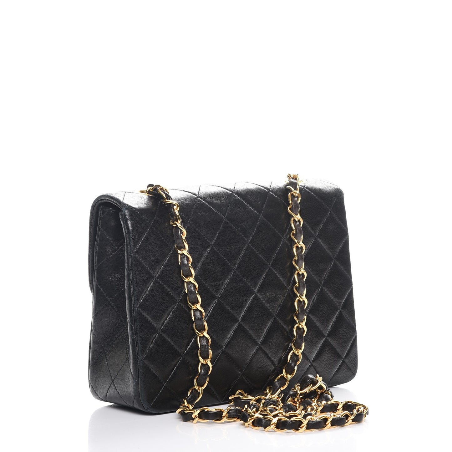 Lambskin Quilted Small Flap Black