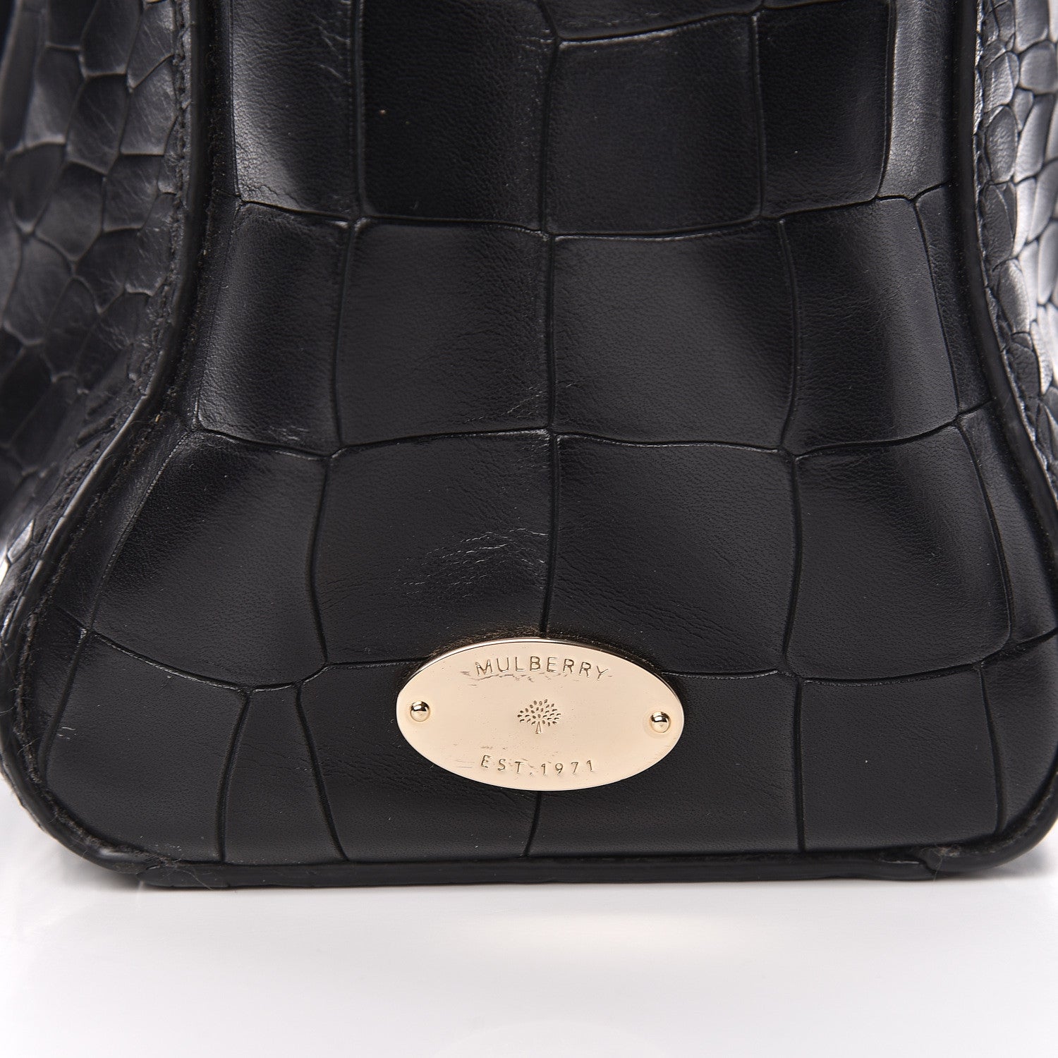 Mulberry Calfskin Crocodile Embossed Small Roxette Black 11 of 11