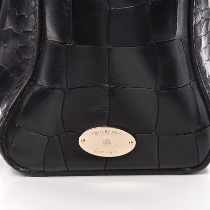 Mulberry Calfskin Crocodile Embossed Small Roxette Black 11 of 11
