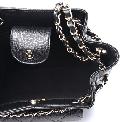Chanel Caviar Quilted Flap Bucket Bag Black 5 of 9