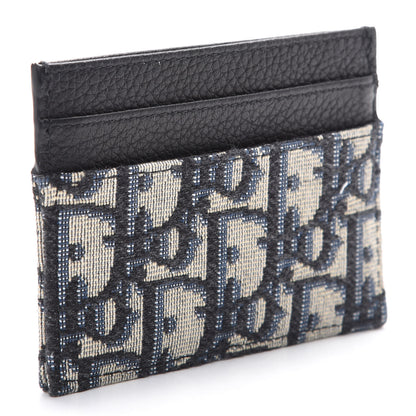 Christian Dior Grained Calfskin Oblique Card Holder Black 2 of 8