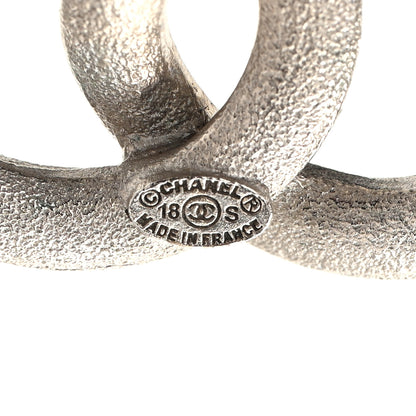 Chanel Baguette Crystal Quilted CC Drop Earrings Silver 4 of 5