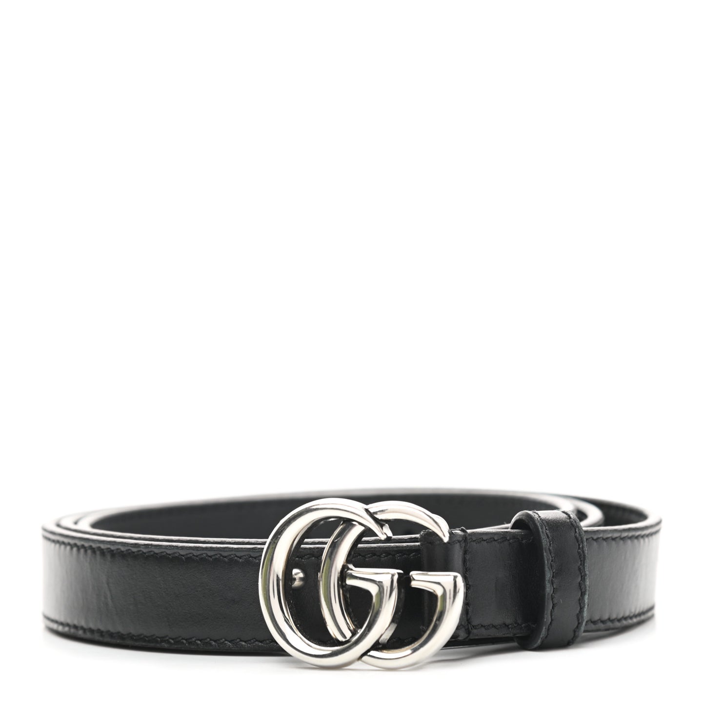 Plutone Calfskin Palladium Double G 20mm Belt 90 36 Black