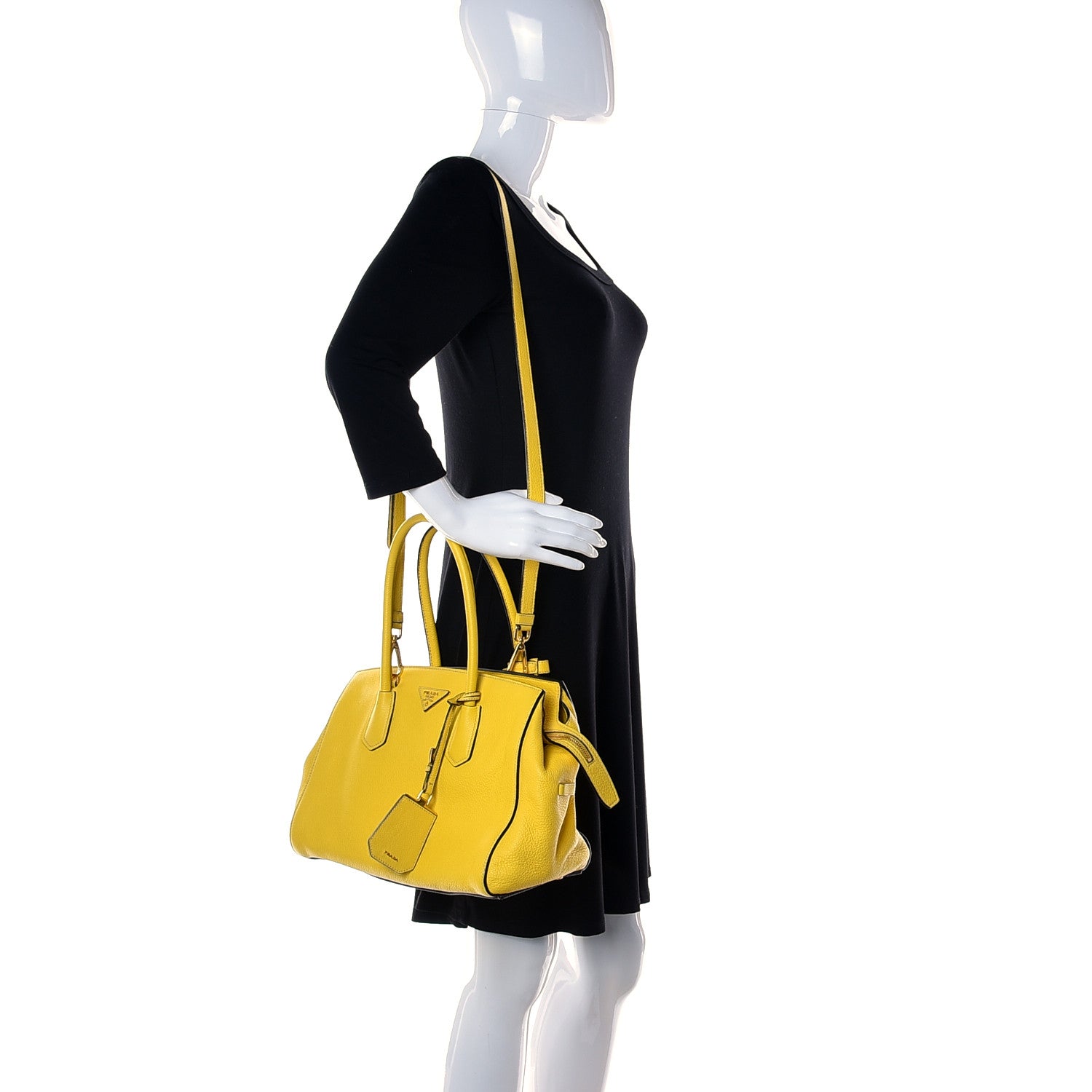 Prada Vitello Grain Tote Girasole 2 of 11