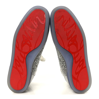 Christian Louboutin Laminated Nappa Frozen Strass Mens Louis Orlato Flat Sneakers 45.5 Silver 6 of 11