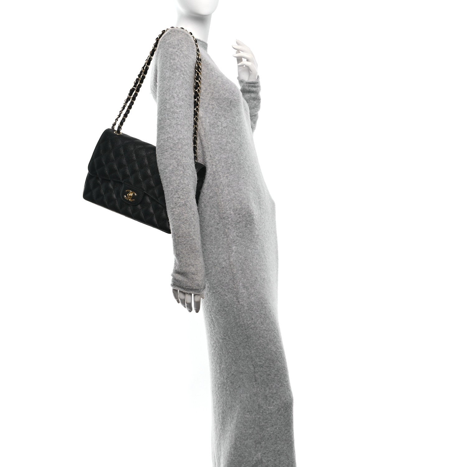 Chanel Caviar Quilted Jumbo Double Flap Black 2 of 10