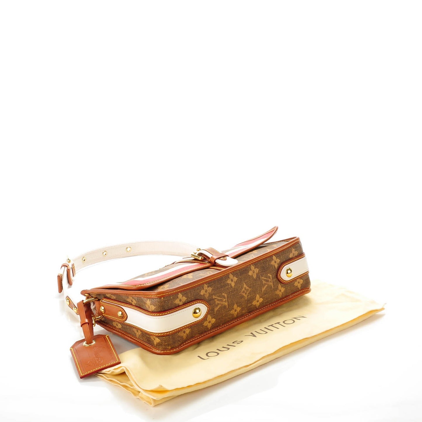 Monogram Rayures Tisse Clutch Red