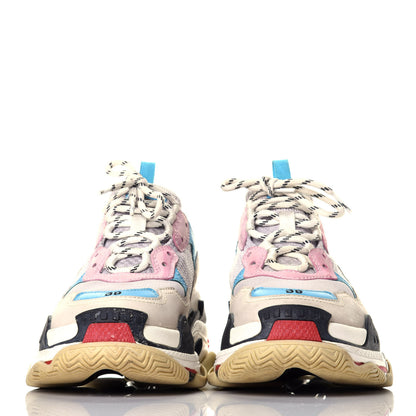 Balenciaga Fabric Mesh Womens Triple S Sneakers 39 White Blue Pink 2 of 7