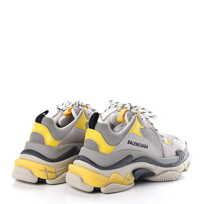 Balenciaga Fabric Mesh Womens Triple S Sneakers 39 Yellow Grey White 4 of 8