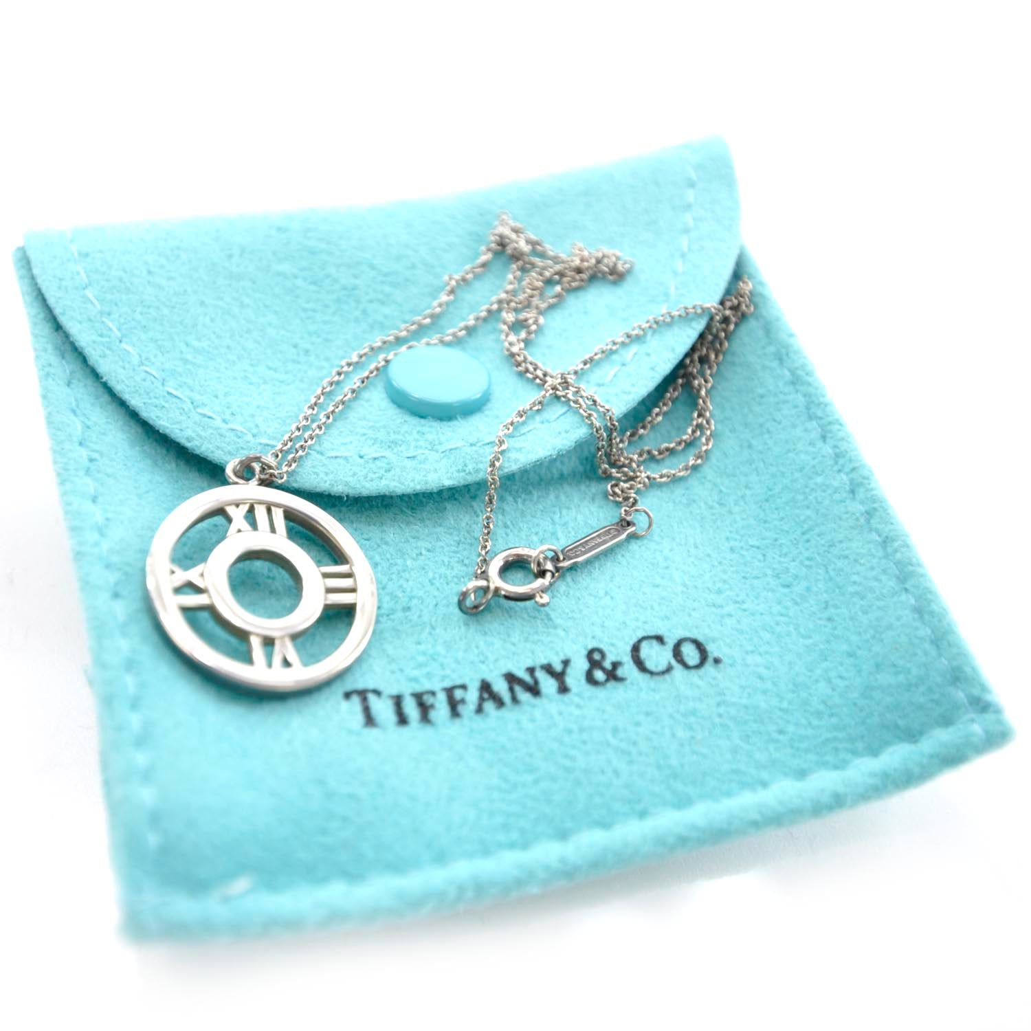 Tiffany Sterling Silver Atlas Pendant Necklace 1 of 6