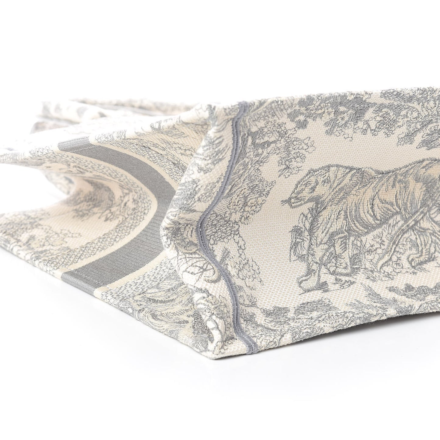 Canvas Embroidered Medium Dioriviera Toile De Jouy Book Tote Gray