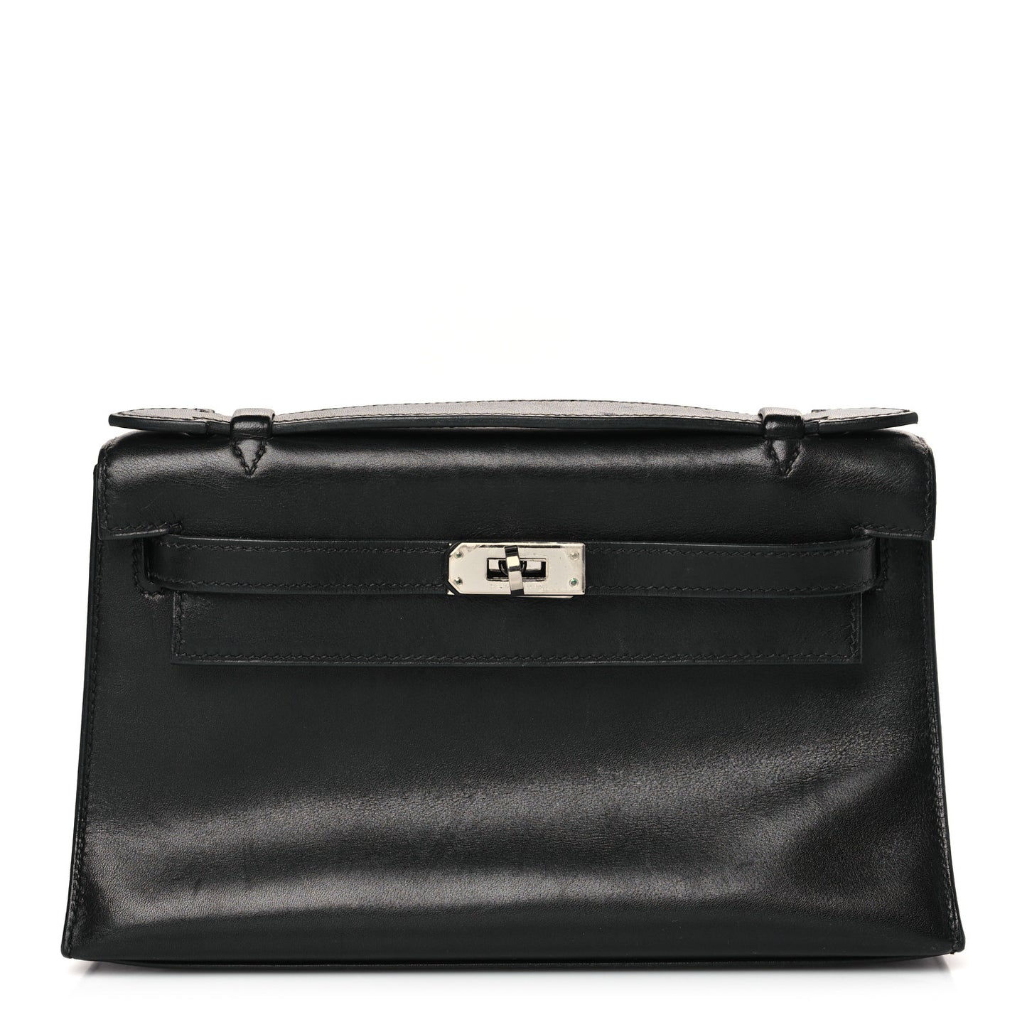 Tadelakt Kelly Pochette Clutch Black