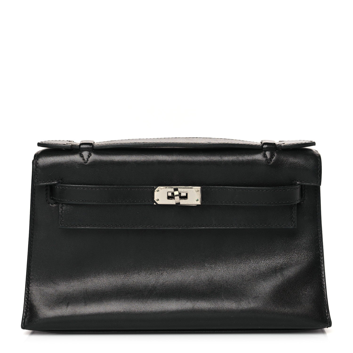 Hermes Tadelakt Kelly Pochette Clutch Black 1 of 9