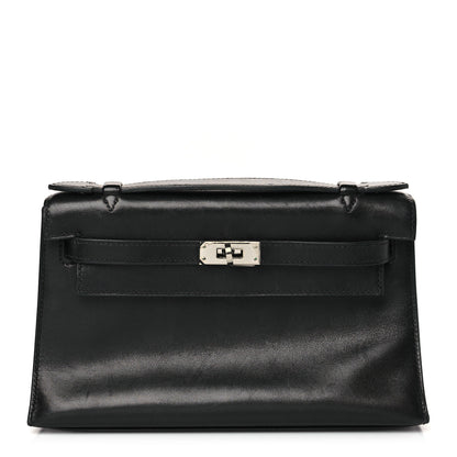 Hermes Tadelakt Kelly Pochette Clutch Black 1 of 9