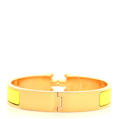Hermes Enamel Narrow Clic Clac H Bracelet GM Jaune Tennis 2 of 5