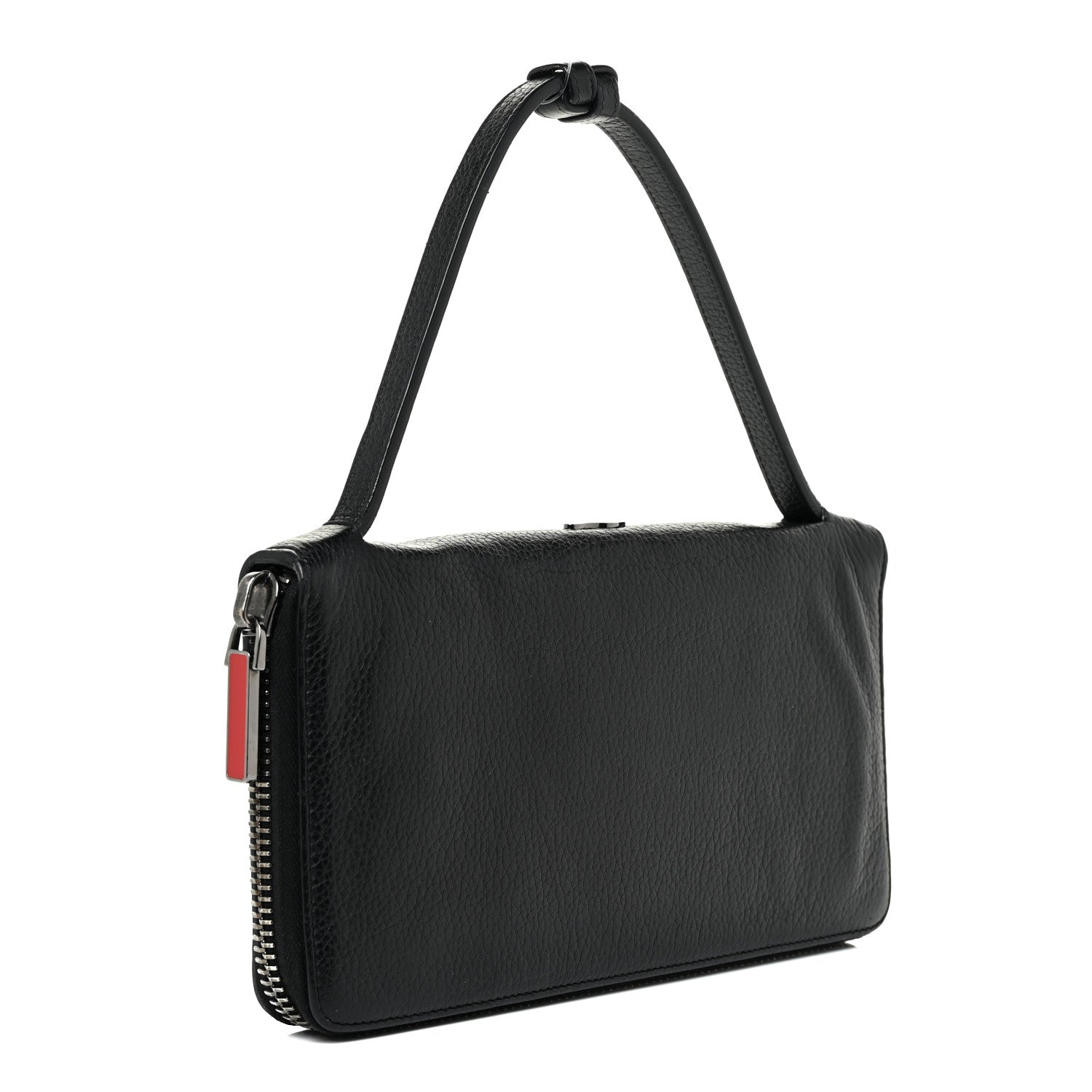 Christian Louboutin Calfskin Embellished Baguette Black 3 of 21
