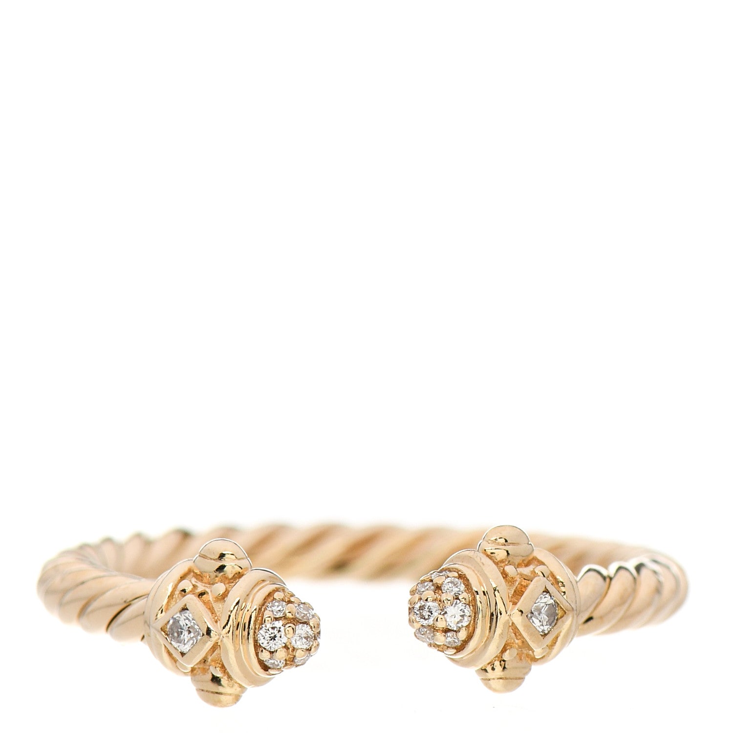 David Yurman 18K Yellow Gold Diamond Renaissance Ring 51 5.75 1 of 4