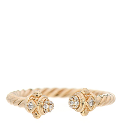 David Yurman 18K Yellow Gold Diamond Renaissance Ring 51 5.75 1 of 4