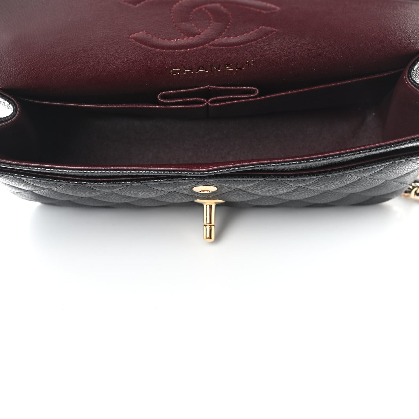 Caviar Quilted Small Double Flap Black