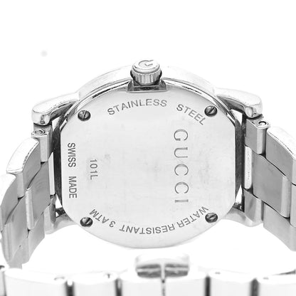 Gucci Stainless Steel Diamond Bezel Mother of Pearl 27mm 101L Quartz Watch 4 of 4