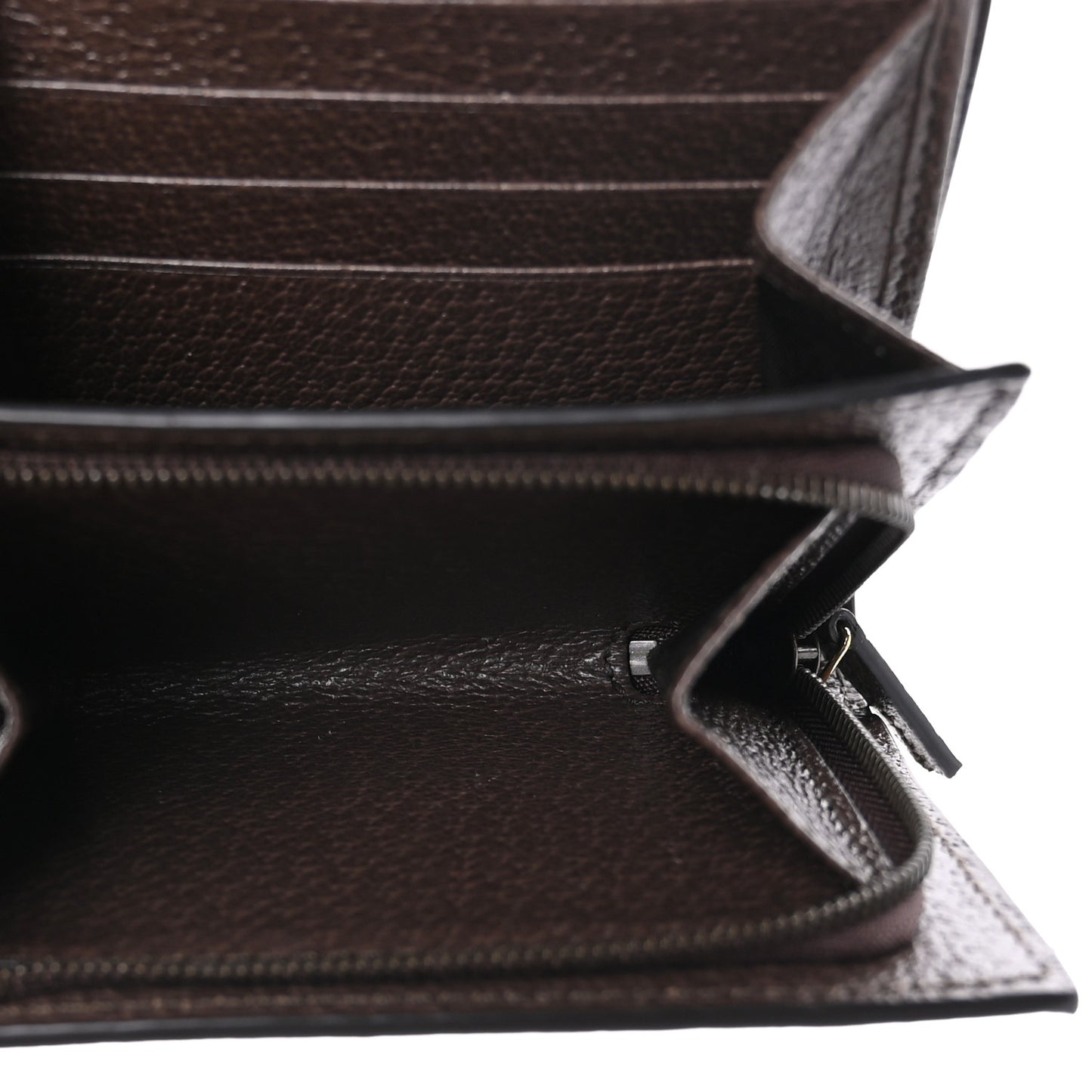 Monogram Jumbo GG Textured Dollar Calfskin Diana Compact Wallet Camel Ebony New Acero