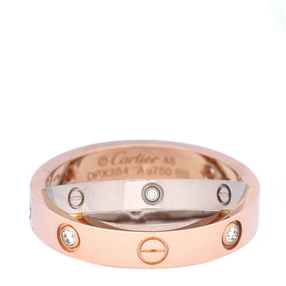 Cartier 18K Pink White Gold 6 Diamonds LOVE Ring 48 4.5 1 of 7