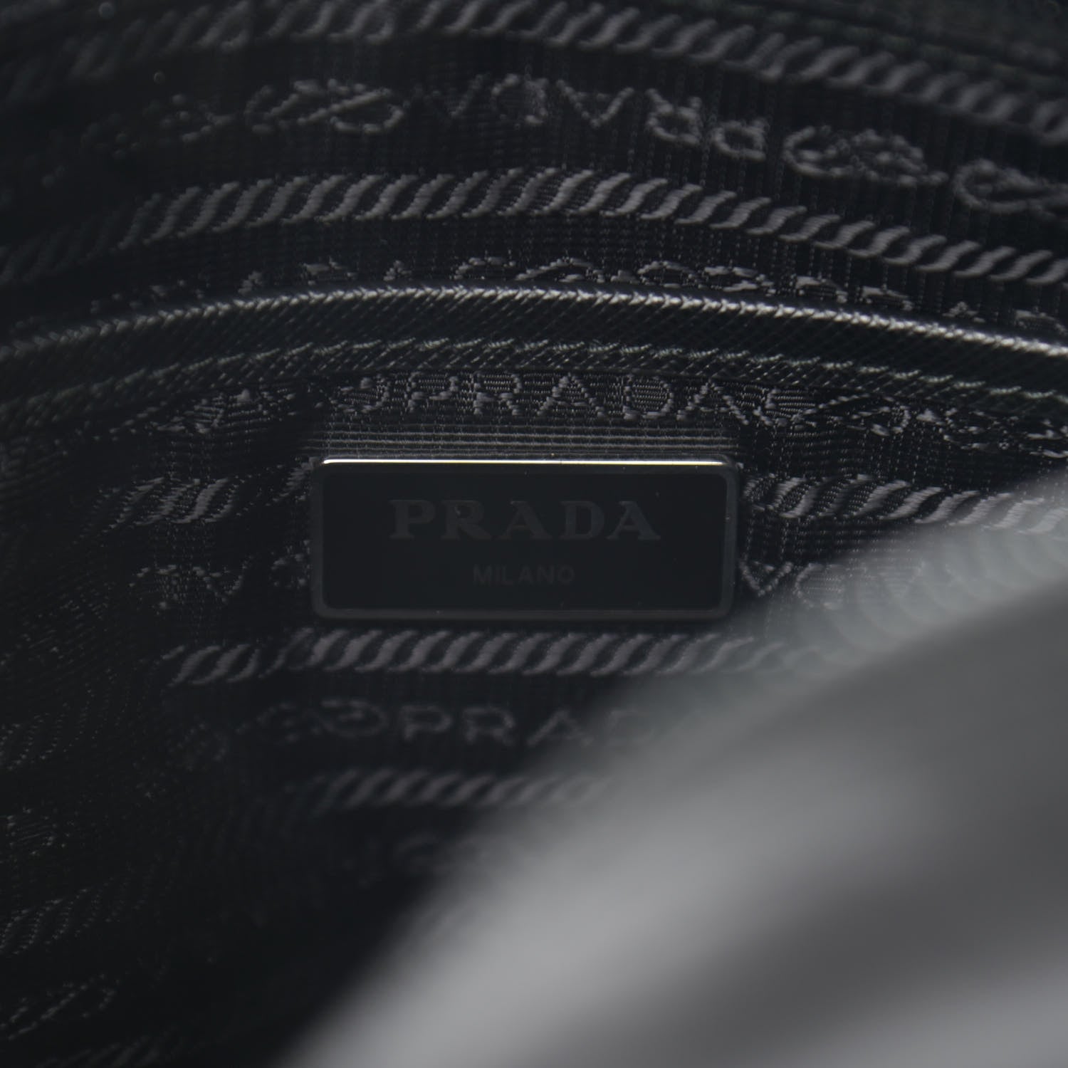 Prada Nylon New Vela Studded Messenger Black White 6 of 12