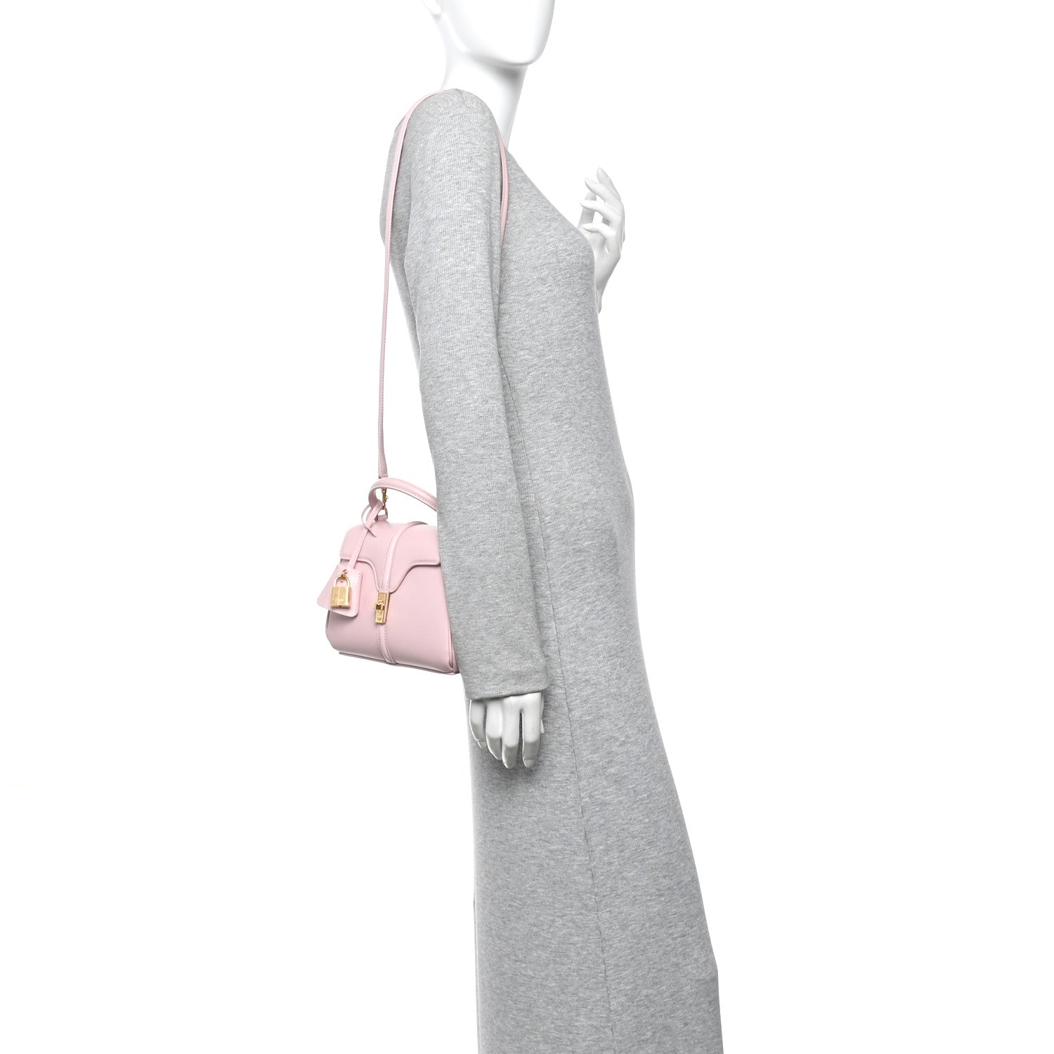 Celine Satinated Calfskin Mini 16 Top Handle Bag Pastel Pink 2 of 10